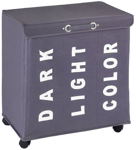 Wenko Trivo Grey Laundry container, 116 l - Laundry Basket - Main image