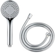 WENKO Basic, hand shower with 150cm hose, silver, 5 spray patterns - Shower Set