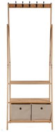 KIPIT Stojan na oblečení Natu, dřevo a textil, volně stojící, béžový, 67 × 40,5 × 175 cm - Clothes Hanger