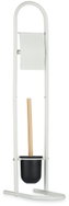 BERILO Stojan na toaletní papír Freshy, kov, s WC štětkou, bílý, 28,5 × 16 × 80,8 cm - Free Standing Toilet Roll Holder