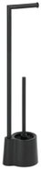 WENKO Stojan na toaletní papír Avola Black, plast, s WC štětkou, černý, 16 × 13 × 66,5 cm - Free Standing Toilet Roll Holder