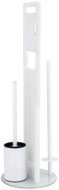 WENKO Stojan na toaletní papír Ravina, kov, s WC štětkou, bílý, průměr 20 × 70 cm - Free Standing Toilet Roll Holder