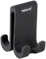WENKO Háček Verna Duo, na sprchovou zástěnu, silikon, 2 háčky, černý, 7 × 5 × 9,5 cm - Hook