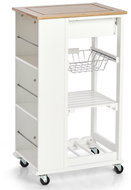 Zeller Kitchen trolley on castors with bamboo work surface, 50 × 37 × 86.5 cm - Cart