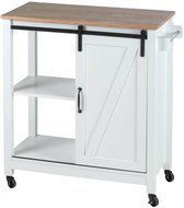 Wenko Landhaus Kitchen trolley on castors, white, MDF - Cart