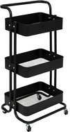 5five Simply Smart Black Edition Kitchen Trolley, 3 levels, 45 × 36.5 × 86 cm - Shelving Unit