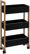 5five Simply Smart  Bamboo Koupelnový regál na kolečkách, černý, 3 patra - Regál