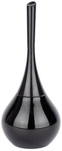 WENKO WC štětka Flakon Black, keramika, černá, průměr 17 × 40 cm - Toilet Brush - Main image