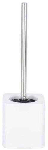 WENKO WC brush, silicone head, ceramic, white, 12×12×39.5cm - Toilet Brush - Main image