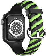 Drakero Silikonový TWIST pro Apple Watch 42mm / 44mm / 45mm / Ultra 49mm černo-zelený - Watch Strap