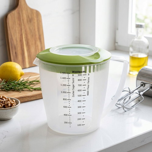 Westmark Mixing bowl with lid and measuring cup green Helena 1,4l - Scoop - Main image