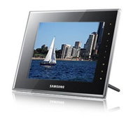 8" digital picture frame SAMSUNG SPF-800W blackrubine, 800x600, 1GB internal memory, card reader 4in - Digital Photo Frame
