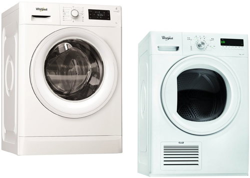 WHIRLPOOL FWG71284W EU + WHIRLPOOL HDLX 70410 - Washer Dryer Set - Main image