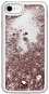 White Diamonds Sparkle Case for Apple iPhone SE 2020 / 8 / 7 / 6 / 6S - Pink-gold Heart - Phone Cover