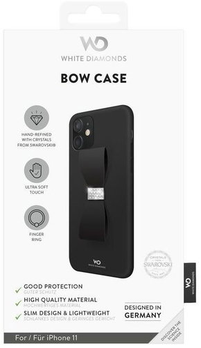 White Diamonds Bow Case for iPhone 11 - Black - Phone Cover - Main image