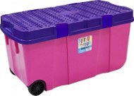 Wham box with a lid and wheels 100l pink 15250 - Storage Box