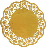 Wimex Decorative lace round gold, diameter 30 cm - 4 pcs - Cake Board
