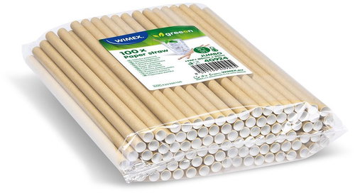 Wimex Paper straw Jumbo 8 × 20 cm, kraft - 100 pcs - Straw - Main image