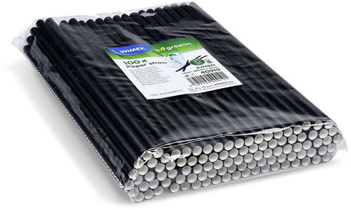Wimex Paper straw Jumbo 8 × 25 cm, black - 100 pcs - Straw - Main image