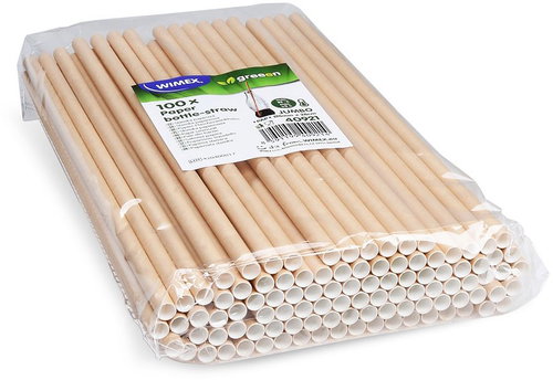Wimex Paper straw Jumbo 8 × 28 cm, kraft - 100 pcs - Straw - Main image