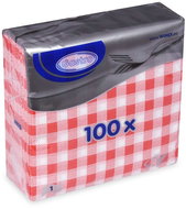 Wimex - 1-ply napkins Karo 33 × 33 cm, red - 100 pcs - Paper Napkins