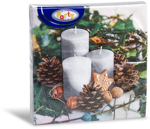 Wimex - 3-ply napkin Christmas Wreath 33 × 33 cm - 20 pcs - Paper Napkins - Main image