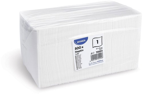 Wimex - 1-ply napkins 24 × 24 cm, white - 500 pcs - Paper Napkins - Main image