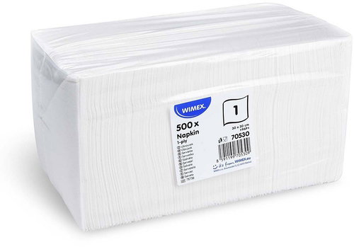 Wimex - 1-ply napkins 30 × 30 cm, white - 500 pcs - Paper Napkins - Main image