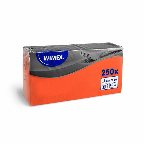 Wimex - 2-ply napkins 33 × 33 cm, orange - 250 pcs - Paper Napkins - Main image