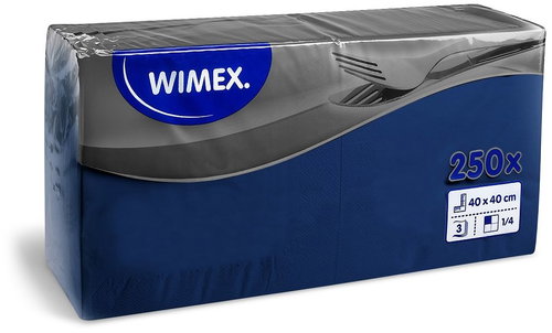 Wimex - 3-ply napkins 40 × 40 cm, dark blue - 250 pcs - Paper Napkins - Main image