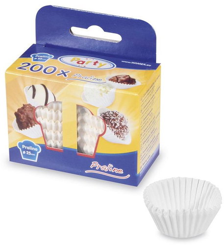 Wimex Confectionery cupcake diameter 25 × 18 mm, white - 200 pcs - Baking Mould - Main image