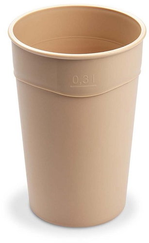 Wimex Plastic cup 0,3 l, diameter 80 mm, reusable, cream - 10 pcs - Drinking Cup - Main image