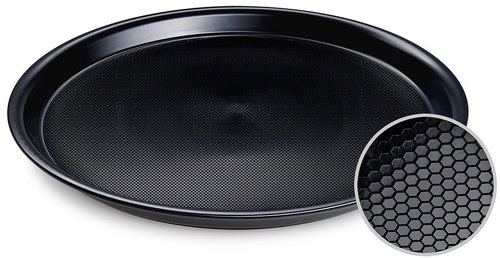Wimex Plastic serving tray, diameter 37 cm, non-slip, black - Disposable Food Containers - Main image