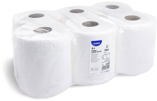 Wimex Maxi Paper towels in roll, laminated, 2-ply, roll 100 m, white - 6 pcs - Hand Paper Towels - Main image