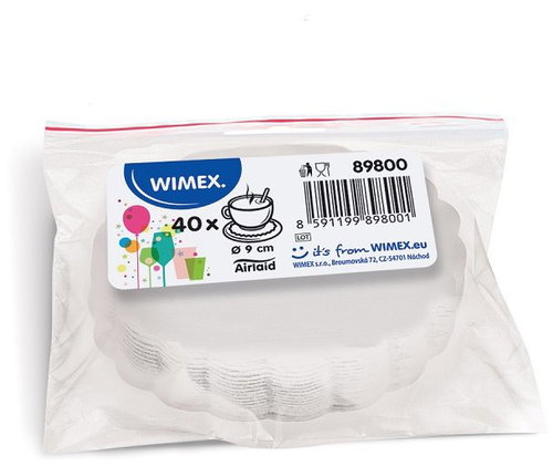 Wimex Premium paper rosette, diameter 9 cm, white, 40 pcs - Cake Board - Main image