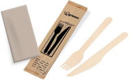 Wimex Dřevěná příborová sada: nůž, vidlička a ubrousek - 60 sad - Cutlery Set