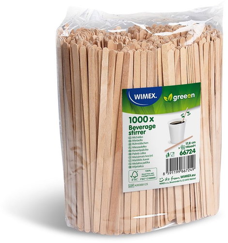 Wimex Dřevěné míchátko 17,8 cm - 1000 ks - Wooden Skewers - Main image