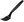 Plastic fork 18,5 cm, reusable, black - 50 pcs