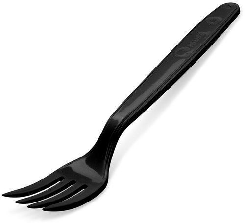 Wimex Plastic fork 18,5 cm, reusable, black - 50 pcs - Table Fork - Main image