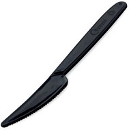 Wimex Plastový nůž 18,5 cm, znovupoužitelný, černý - 50 ks - Dining Knife