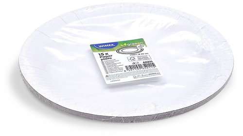 Wimex Papírový talíř průměr 23 cm, bílý - 15 ks - Set of Plates - Main image