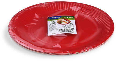 Wimex Paper plate diameter 23 cm, red - 10 pcs - Set of Plates - Main image