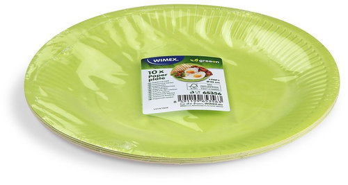 Wimex Papírový talíř průměr 23 cm, zelený - 10 ks - Set of Plates - Main image