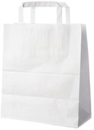 Wimex Papírová taška s plochým uchem 22+10 × 28 cm, bílá, 50 ks - Papírové tašky