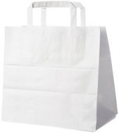 Wimex Papírová taška s plochým uchem 26+17 × 25 cm, bílá, 50 ks - Papírové tašky