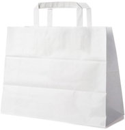 Wimex Papírová taška s plochým uchem 32+16 × 27 cm, bílá, 50 ks - Papírové tašky