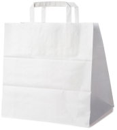 Wimex Papírová taška s plochým uchem 32+21 × 33 cm, bílá, 50 ks - Papírové tašky