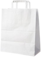 Wimex Papírová taška s plochým uchem 32+16 × 39 cm, bílá, 50 ks - Papírové tašky