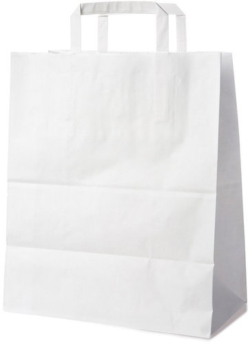 Wimex Paper Bag with Flat Handle, 32+16 × 39 cm, white, 50 pcs Main image Wimex Paper Bag with Flat Handle, 32+16 × 39 cm, white, 50 pcs - Paper Bags - Main image