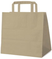 Wimex Papírová taška s plochým uchem 26+17 × 25 cm, hnědá, 50 ks - Papírové tašky